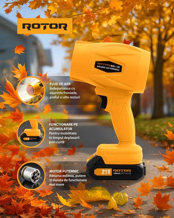 Suflantă aer pe acumulator ROTOR RCB-1.5A 45m/s