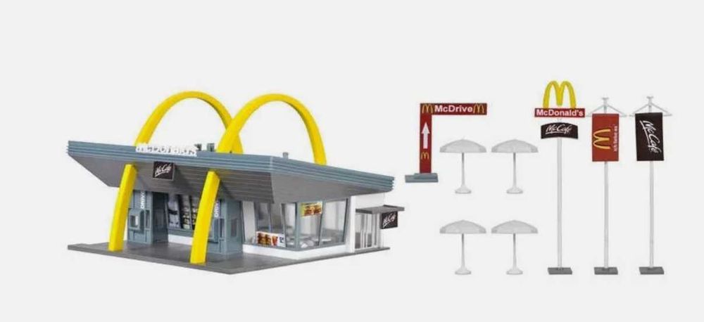 Macheta fast food diorama McDonalds McDrive H0 1:87 Vollmer 3634