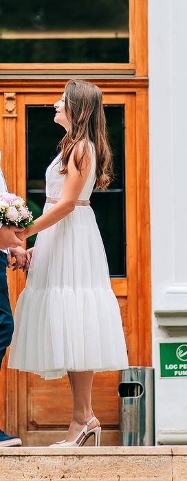 Vand rochie de mireasa / cununie civila marime S/34