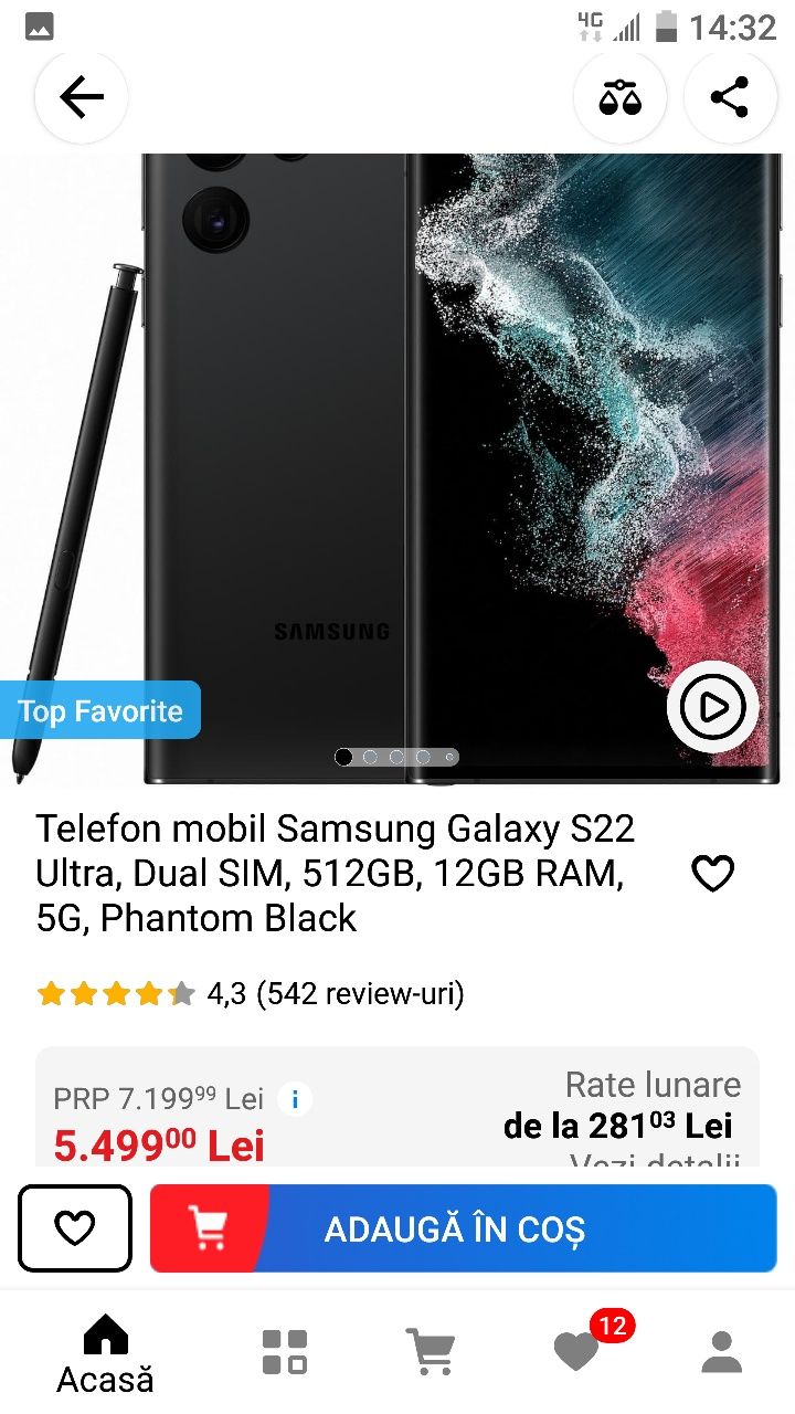 Samsung S22 Ultra 512Gb NOU garantie