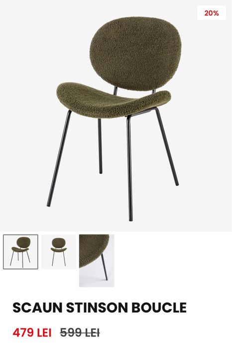 Scaun Stinson Boucle Dining