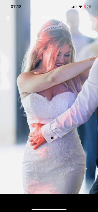 Rochie Mireasa Voal Manusi