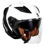 Casca moto jet Shox Defender negru-alb - NOUA - casca moto deschisa