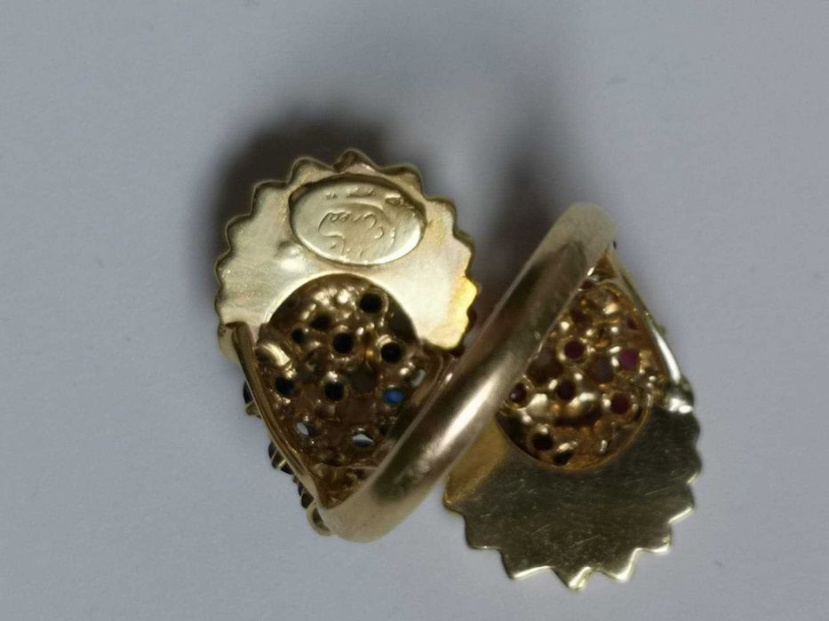 Inel aur 18k cu safire si rubine naturale, 6.10g