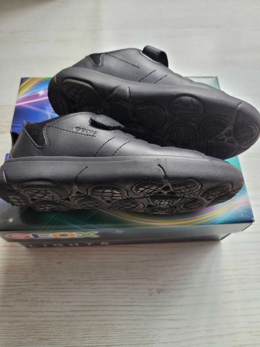 Pantofi sport- casual, negri, piele, copii - marime 32 - Geox