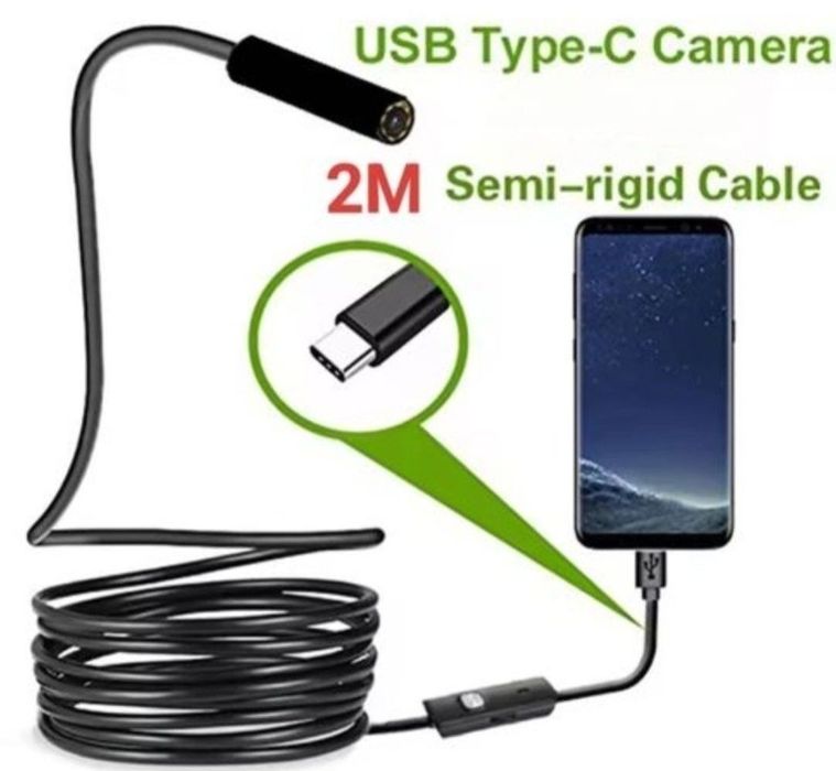 Camera inspectie , camera Endoscopică 2m Flexibila Waterproof Tip C