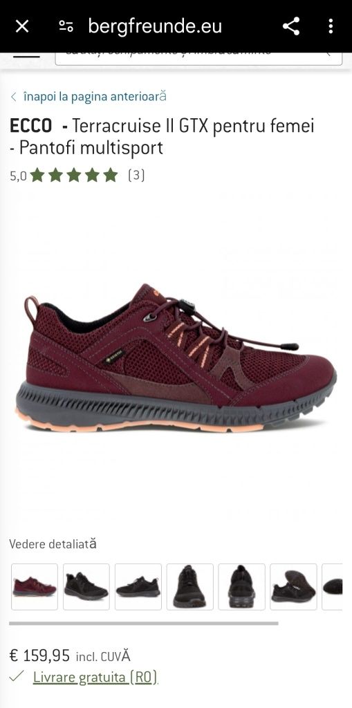 Adidasi multisport ecco Terracruise II goretex gtx marimea 39