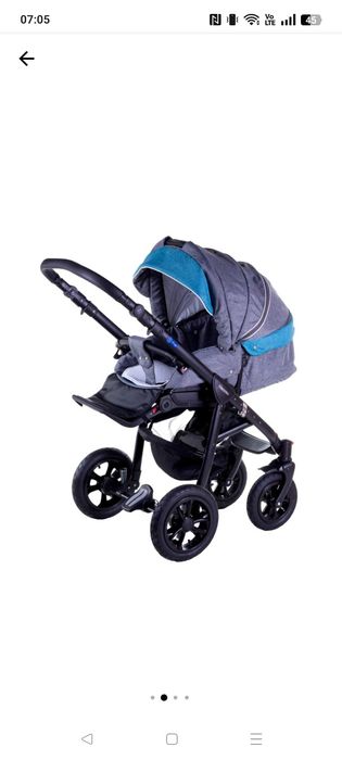Carucior 3 in 1 Adamex Neonex TIP8, Albastru/Gri