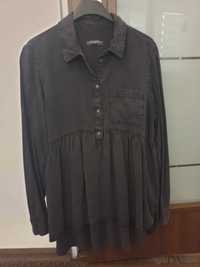 Bluza camasa Zara, negru/gri, M
