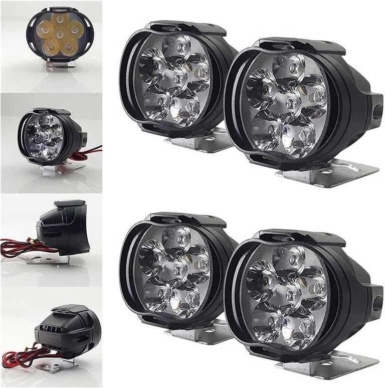 Комплект 6 LED фарове за Мотор, Скутер, ATV - 2 броя.