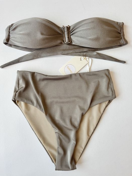 Бански дамски в кафяво синьо сиво