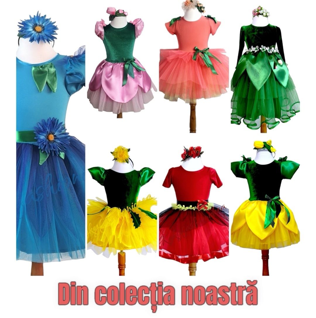 Costum narcisa serbare costum floare fetita  fabricat în România