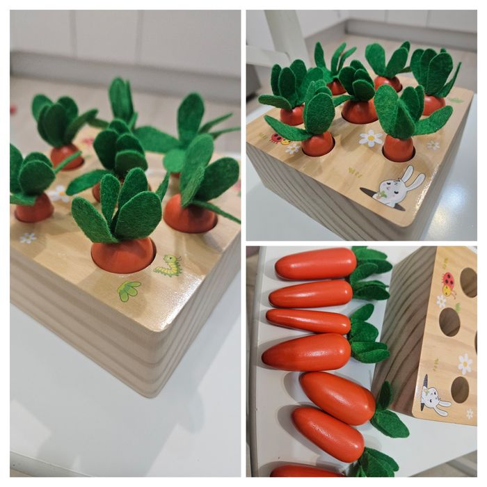 Детска дървена играчка - моркови