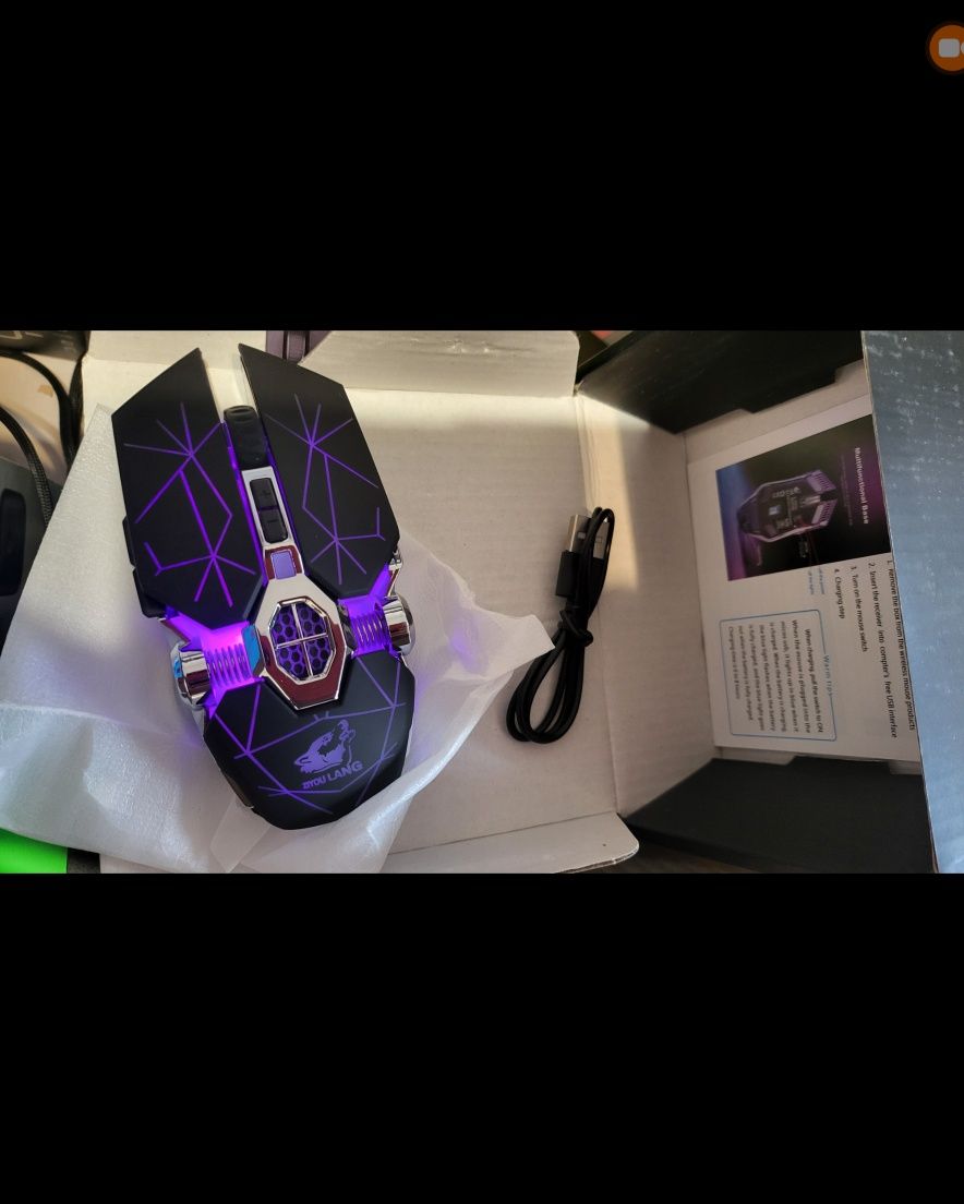 Геймърски аксесоар Чисто нова SkyLion бяла геймърска мишка RGB