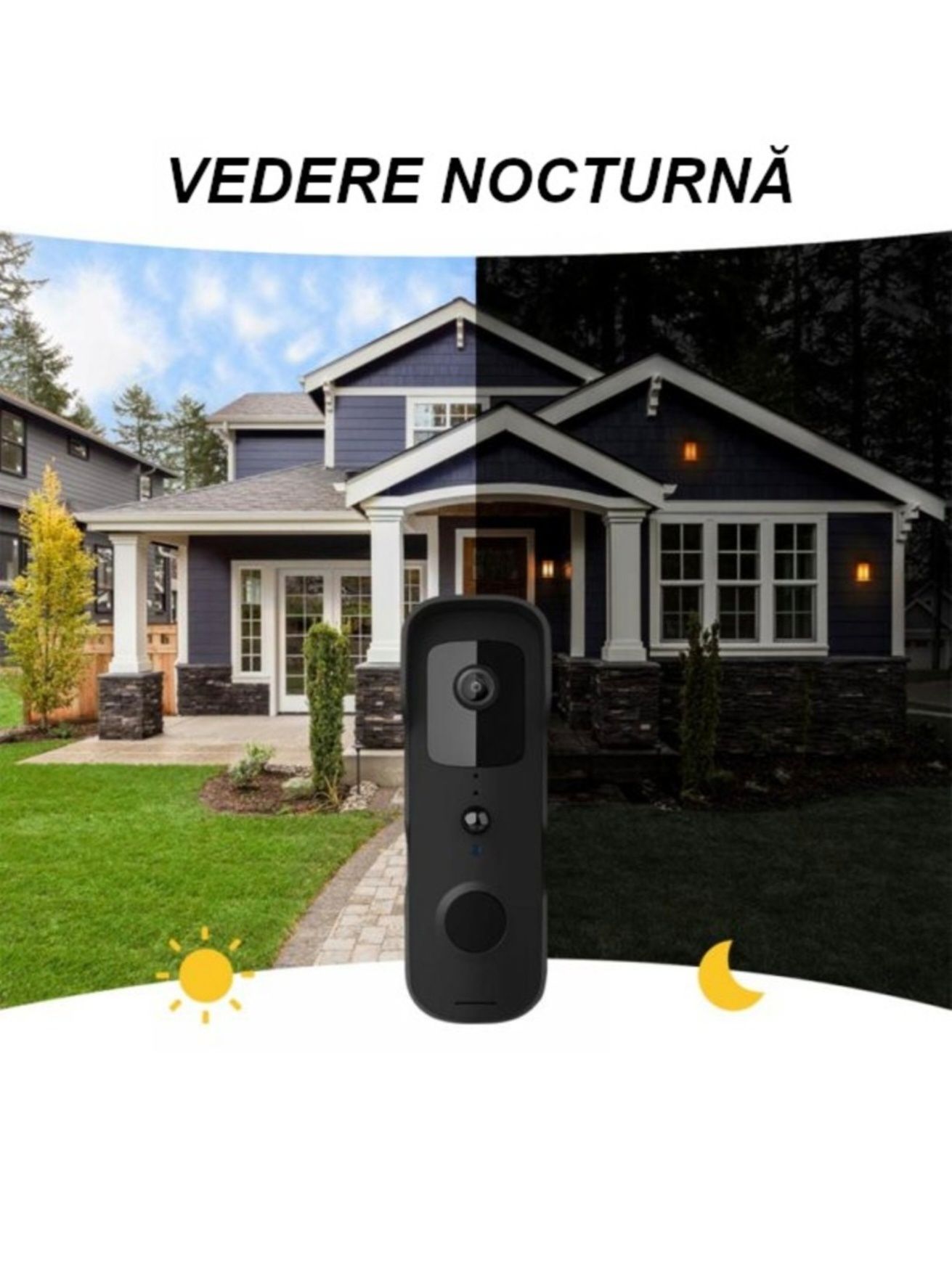 Videointerfon Tuya  Pes Holding®, Wifi cu inregistrare, sonerie inteli