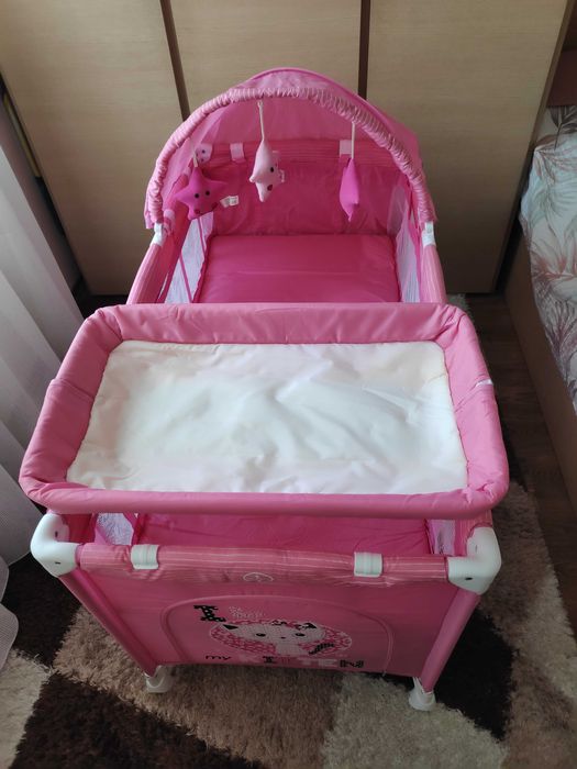 Сгъваема, преносима кошара, две нива, baby nanny 2 layers plus rocker