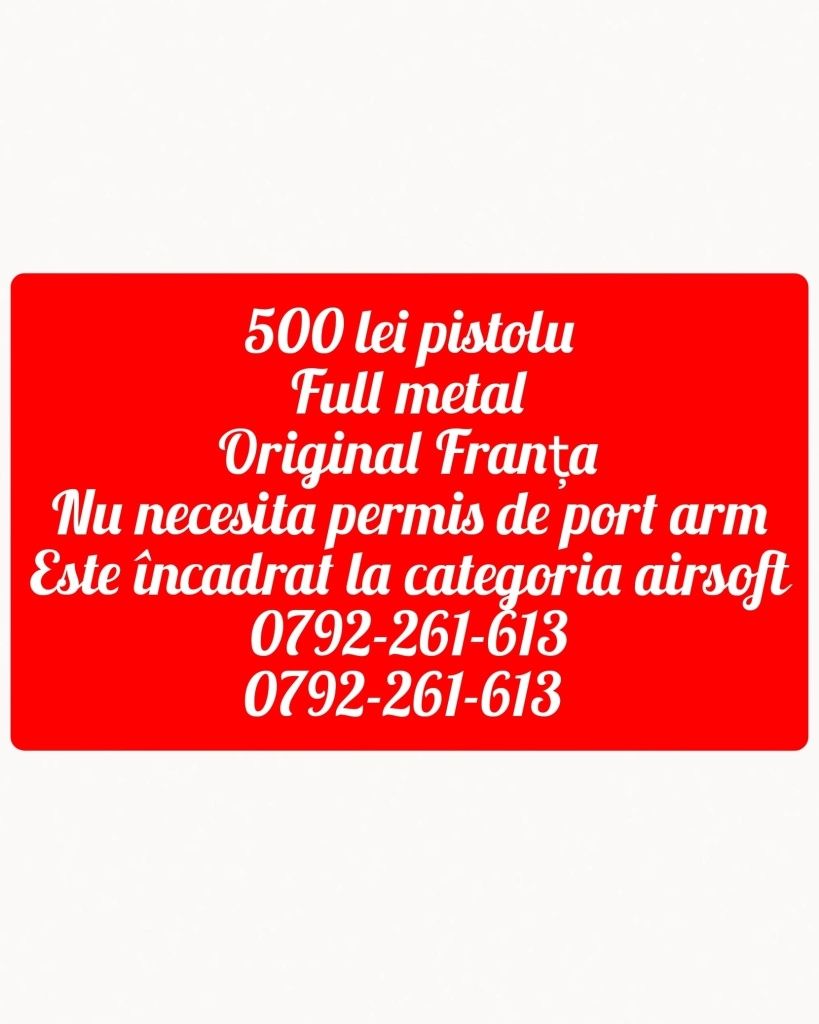 Airsoft full metal care nu necesita permis de port arm