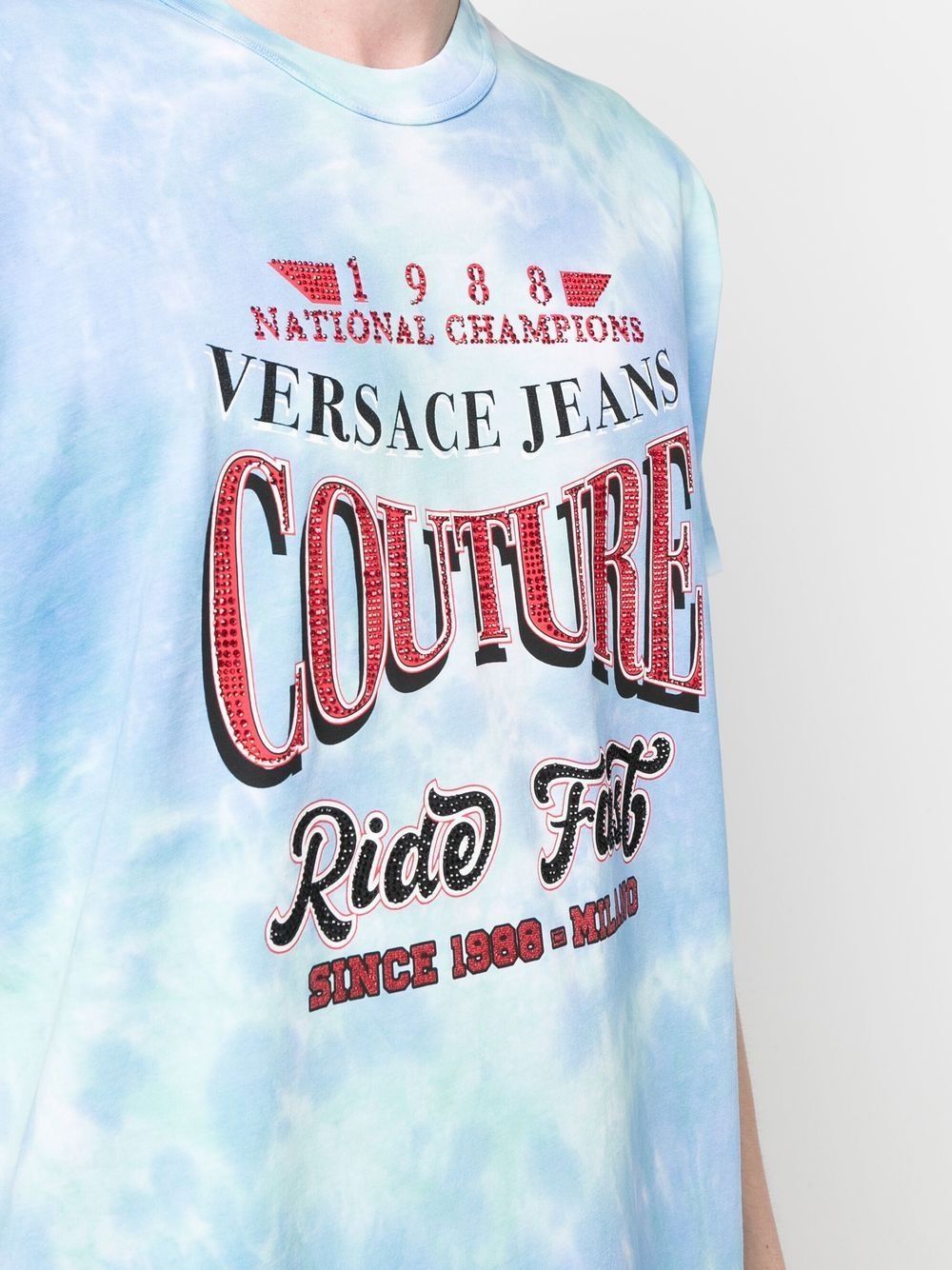 Мъжка тениска Versace Jeans Couture tie dye slogan print T-shirt