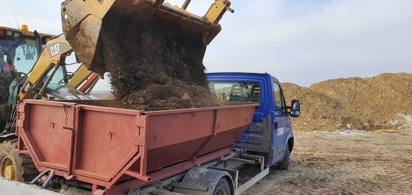 Transport balastru , nisip spalat , pietris , piatra , pamant vegetal