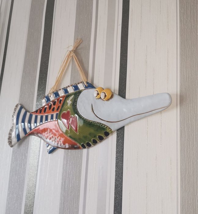 Рибка керамична декорация Забавна керамична декорация фигура