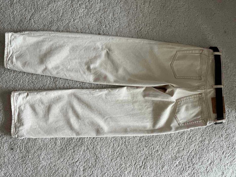 Бели дънки H&M Divided широки висока талия страхотни