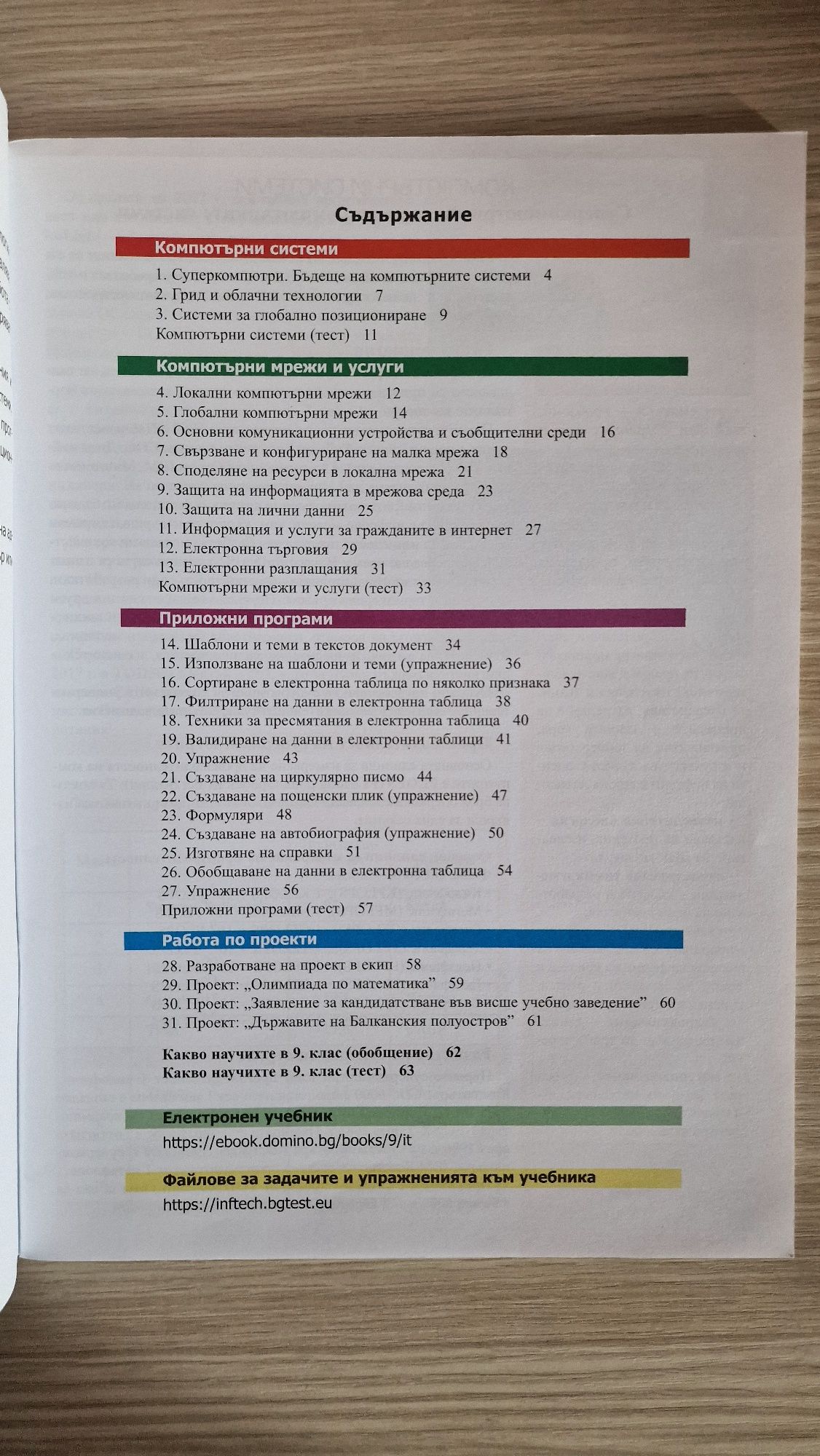 Български език, Математика, Философия, ИТ, Физика 9 клас