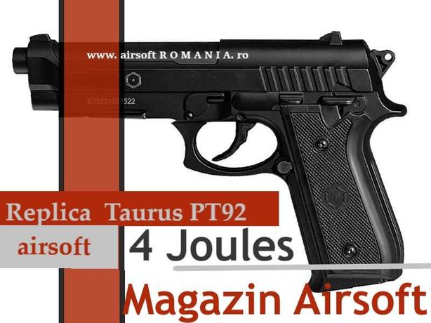 Pistol  A I R S O F T  - 4Joules  Taurus Beretta PT92 semi-automat CO2