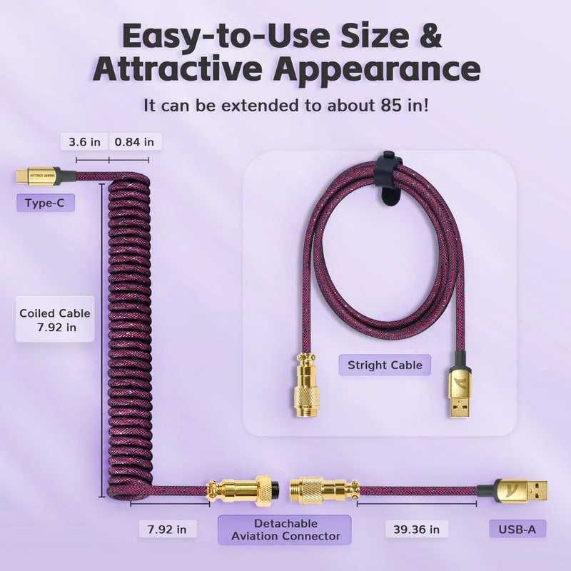 ATTACK SHARK C03 – Professional darajadagi spiral kabel