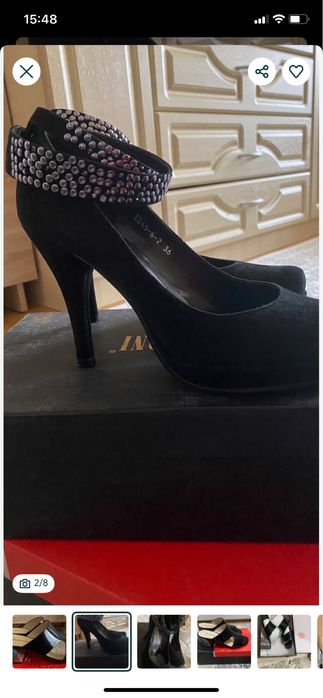 Туфрли  замшевые, черные р36