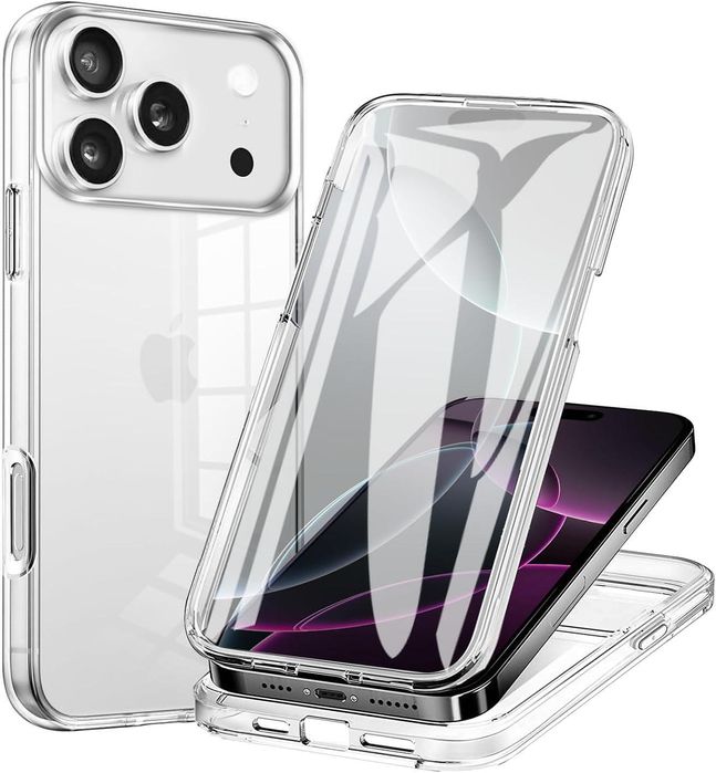 Прозрачен 360° градуса кейс за apple iphone 17 pro max