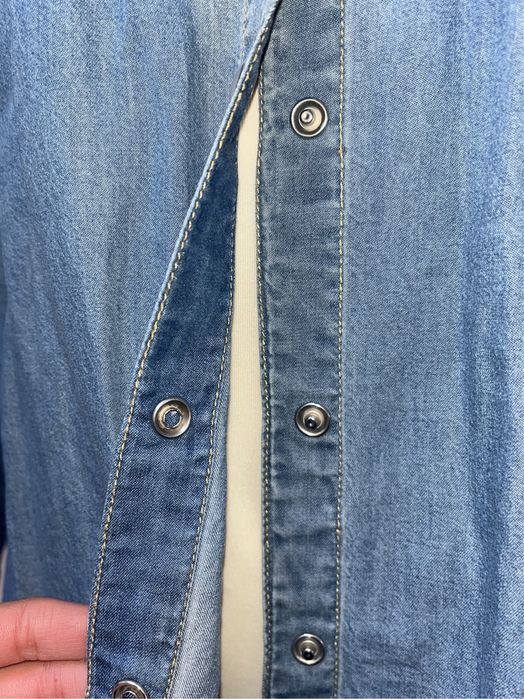Cămașă denim/cotton, broderie și perle
