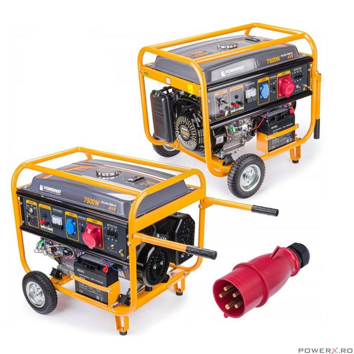Generator curent electric 7500 W, 7.5 KW, 220 V, 380 V pornire la