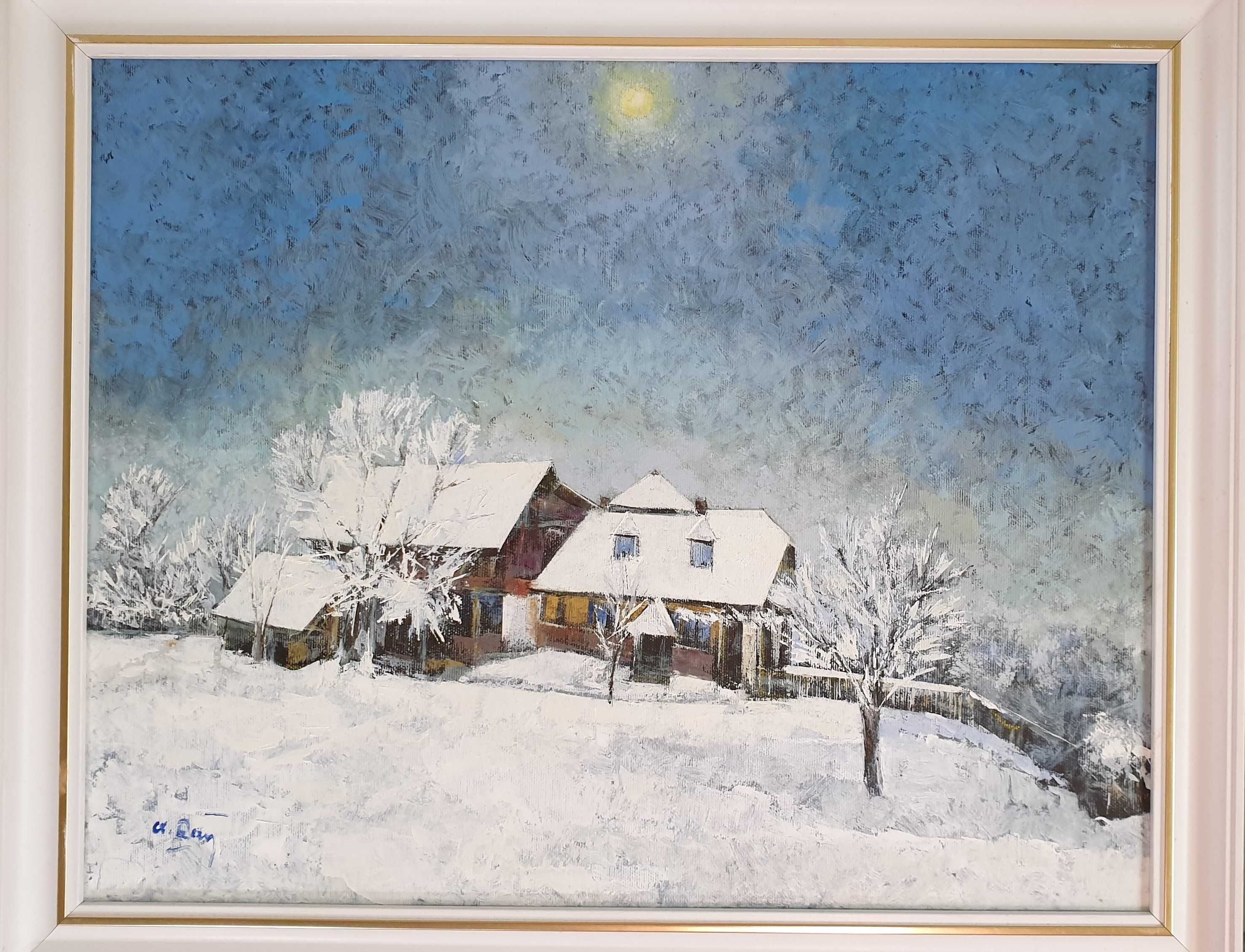 pictura - Casa artistului AUREL DAN, celebru pt iernile maramuresene