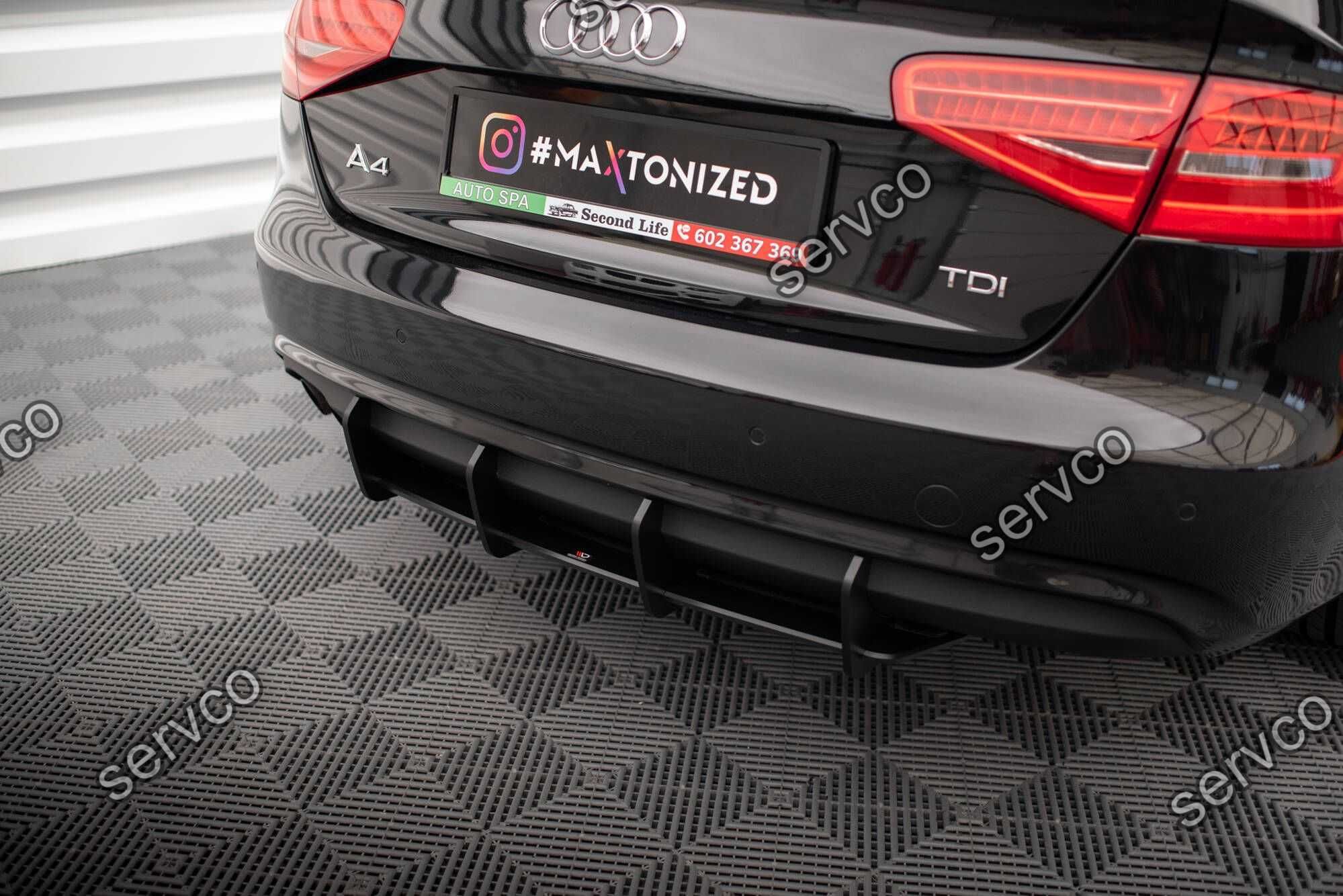Prelungire difuzor bara spate Audi A4 B8 2011-2015 v15  Maxton Design