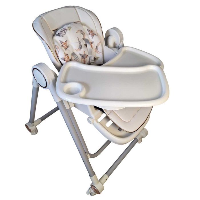 Scaun de Masa 3in1 pentru Bebelusi, Tarossy®,cu Balansoar Crem/Alb/Gri