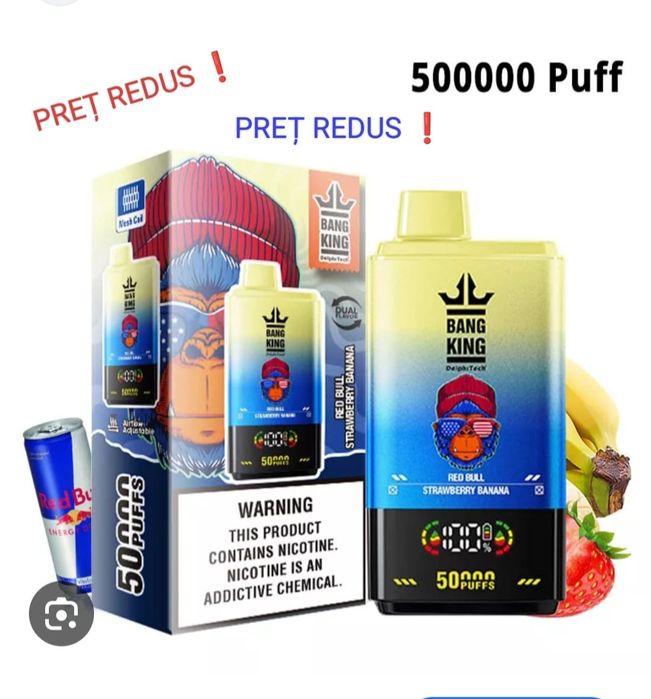 2 x Bang King 50k Puffs 2 in 1 Reîncărcabil