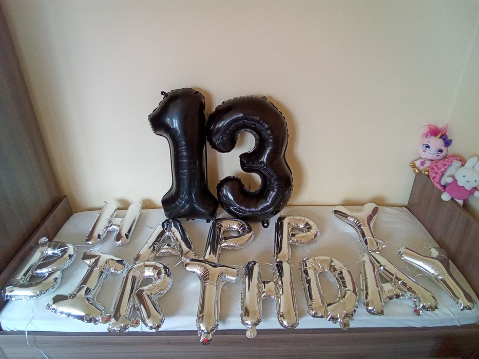 Фолиеви цифри и надпис за рожден ден