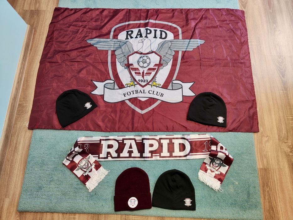 Căciulă FC Rapid / Steag Rapid , Eșarfă Rapid Preț pe bucata