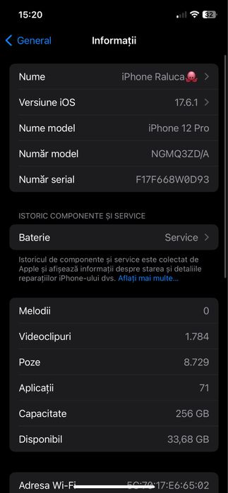 Iphone 12 pro vand ( folia este sparta)