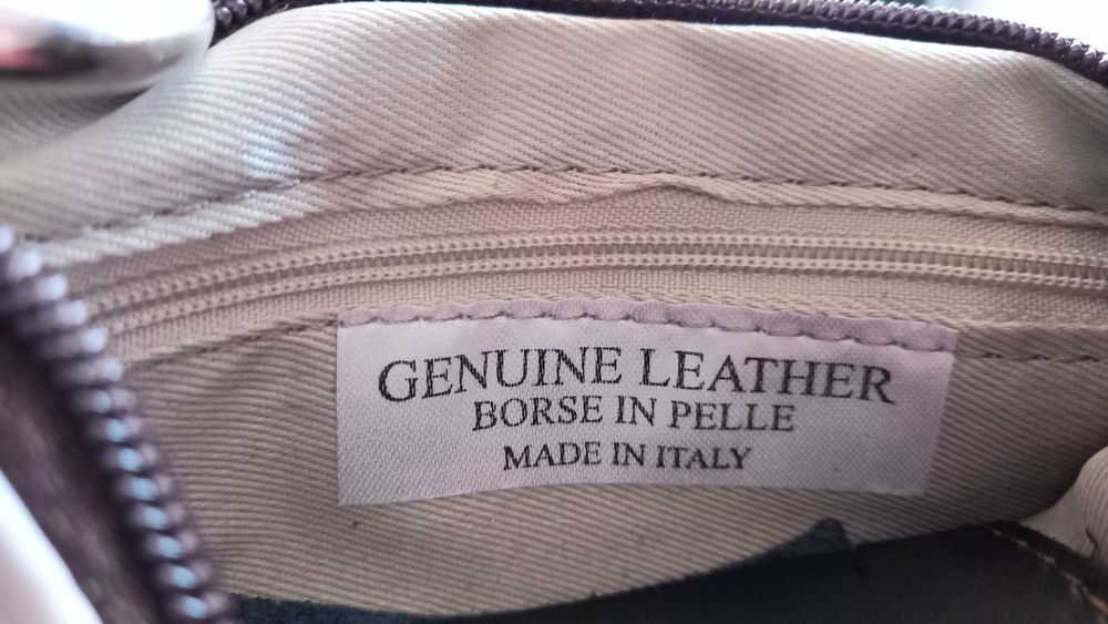 Poșetă damă mică din piele naturală, nouă, made in Italy