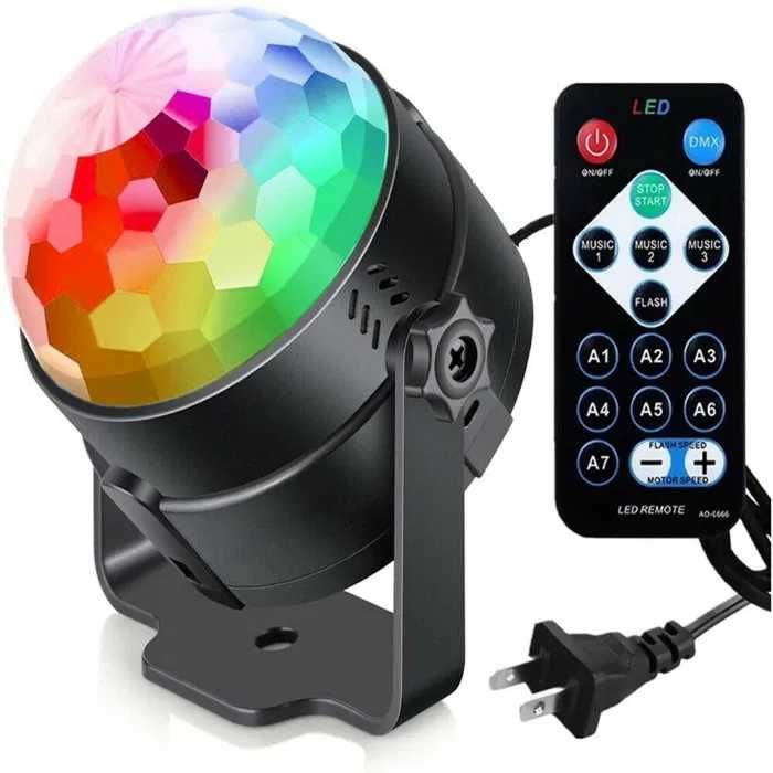 Proiector Laser Disco cu Senzor de Sunet, LED RGB, Revelion Nou!