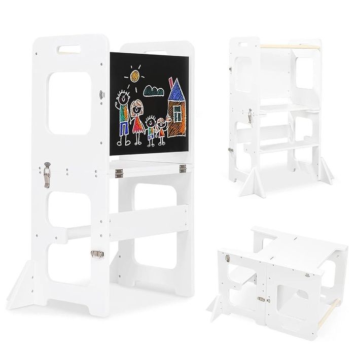 Learning tower 2 in 1 pliabil din lemn