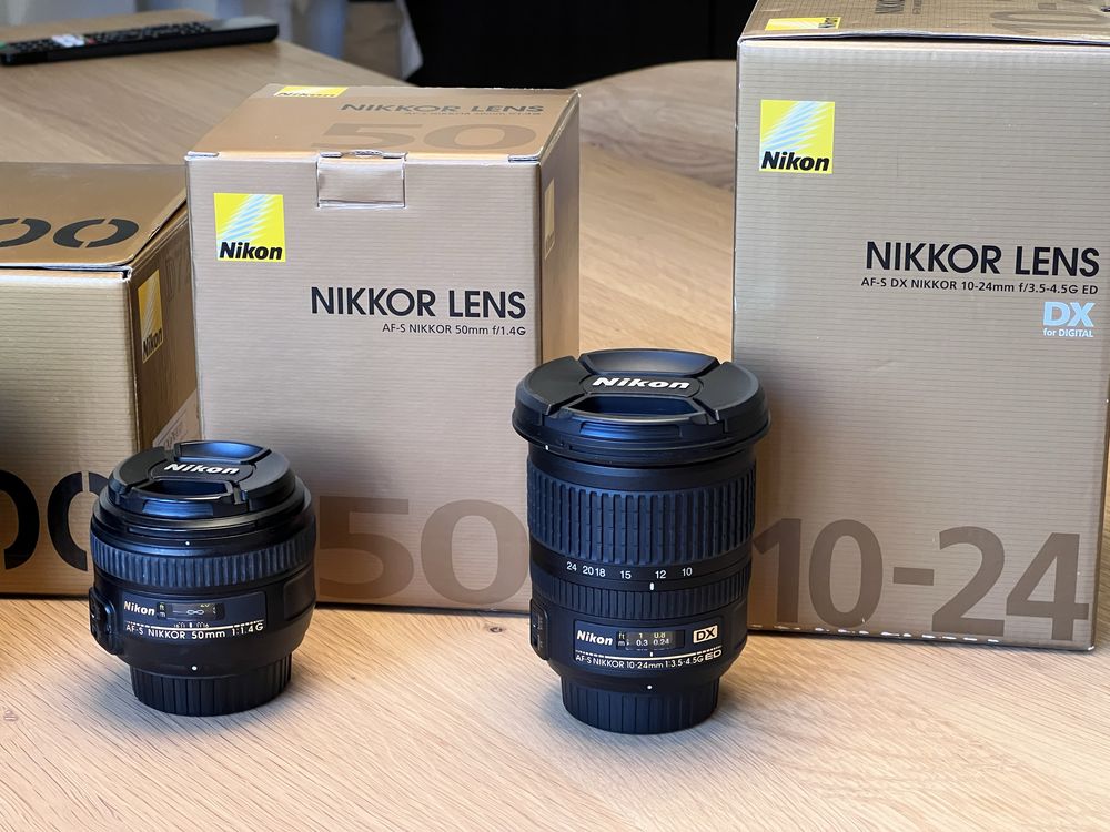 Обективи Nikkor 50mm f/1.4g + 10-24 f/3.5-4.5g ED