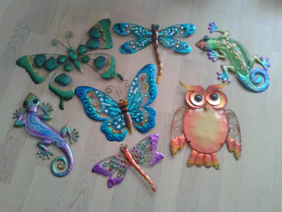 Decoratiuni metal & sticla prelucrate manual, stare impecabila