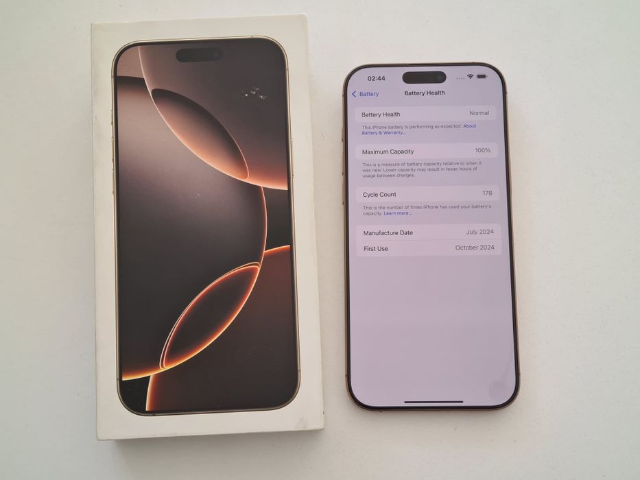 Iphone 16 pro max 256gb 100% neverlocked desert impecabil