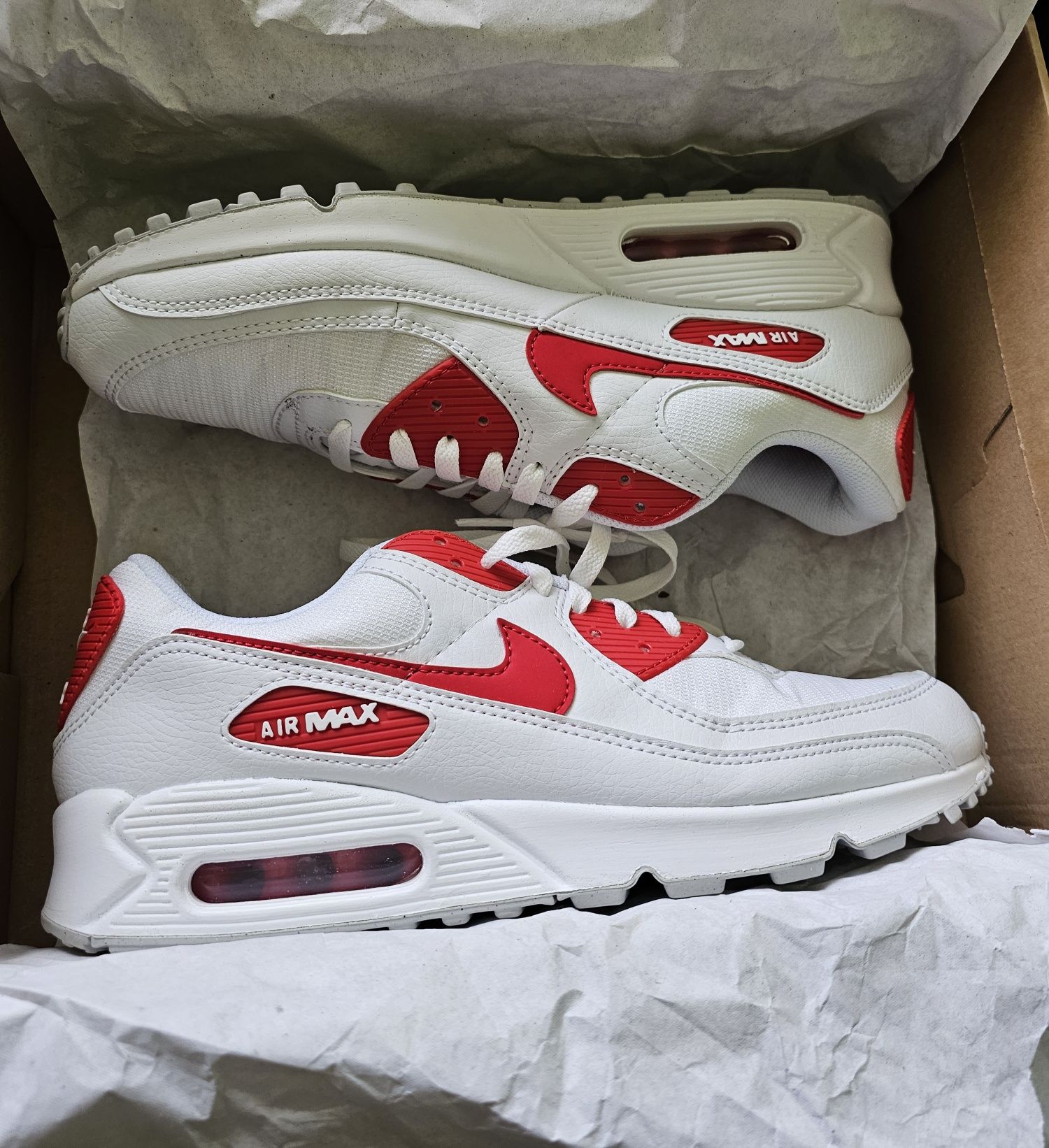 Nike Air Max 90 'White University Red' 45