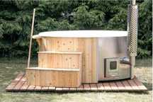 Mini-piscina Spa Hot tub DELUXE din fibra de sticla cu decoratiune