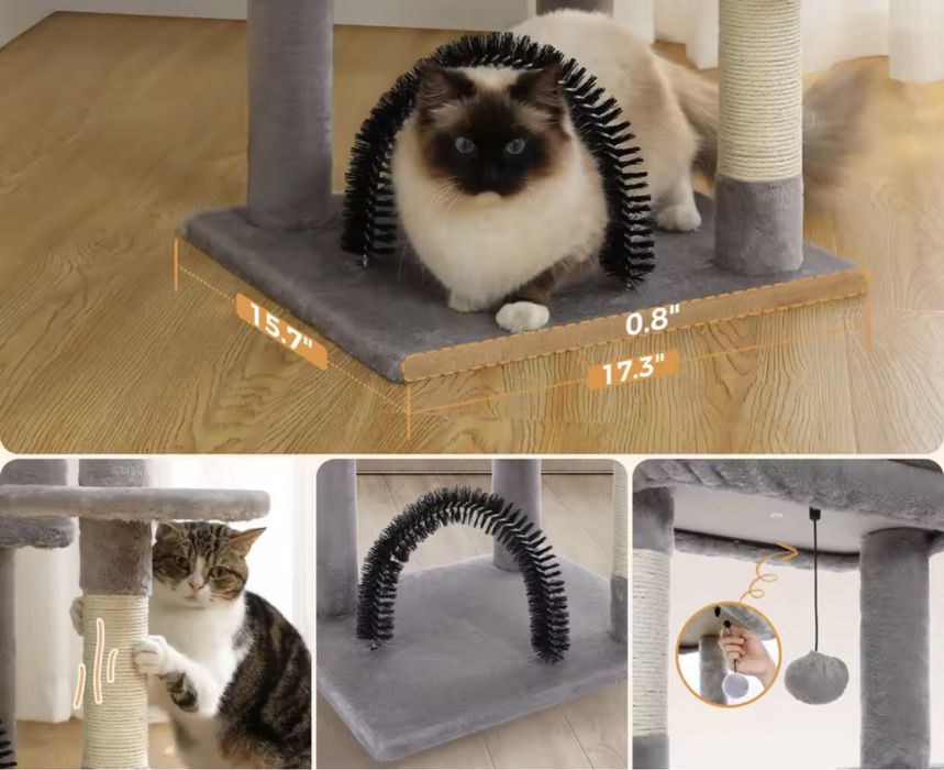 Котешка Катерушка Кула Къща Дърво 106 см