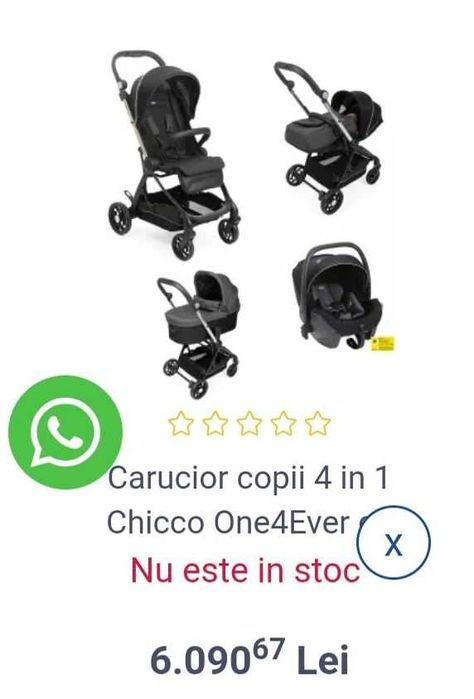 Vand Set Complet Carucior CHICCO ONE4EVER 4 in 1