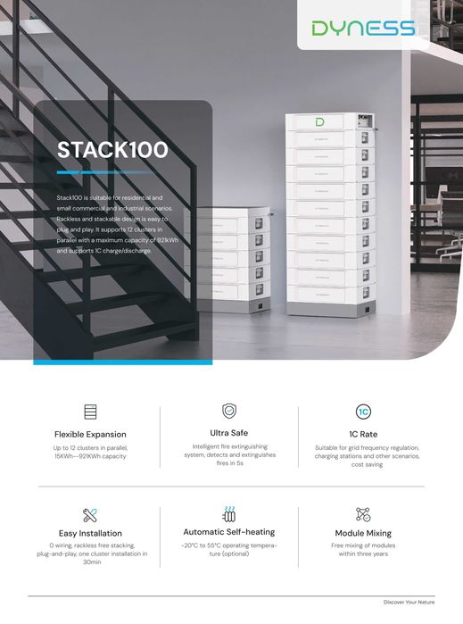 Baterie C&I Dyness Stack 25.6-76.8 kWh 256-768V HV LFP AutoIncalzire